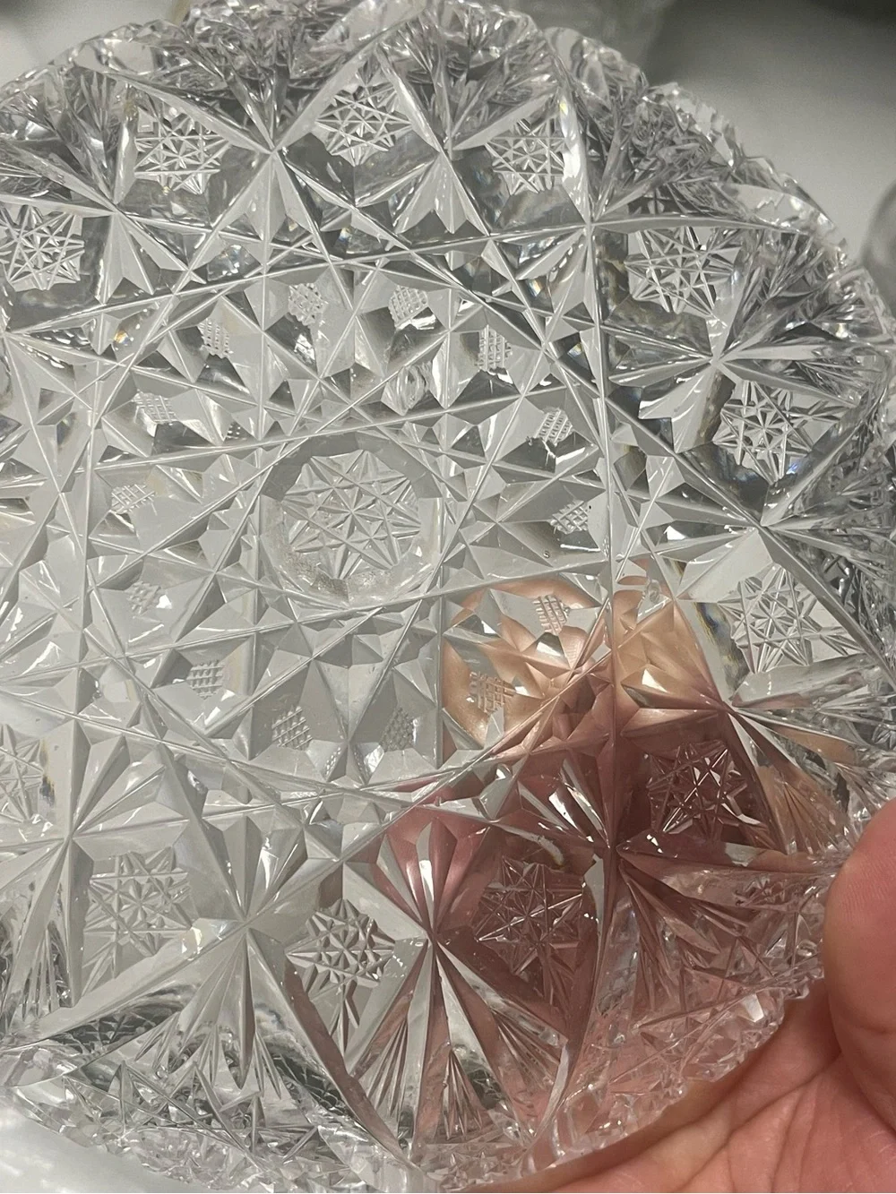 Crystal Cut Glass Decorative Serving Bowl - Clear